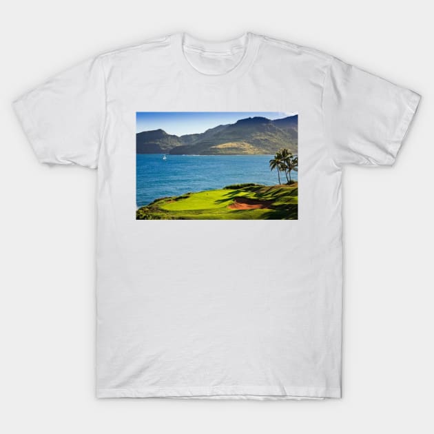 Oceanside Green Th Hole Ocean Course T-Shirt by HammiltenJohn